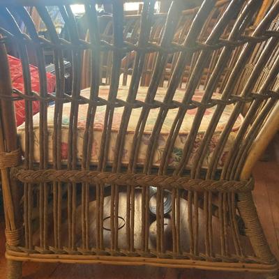Rattan chair with cushion