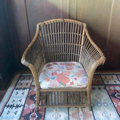 Rattan chair with cushion