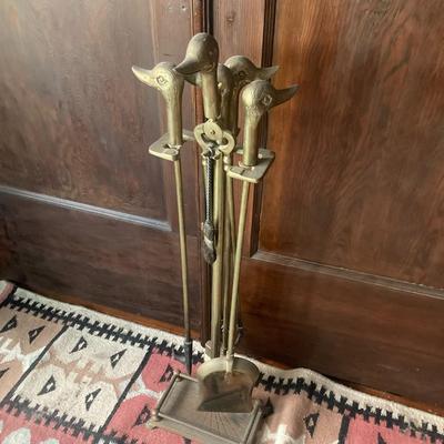 Brass duck head  fireplace tools