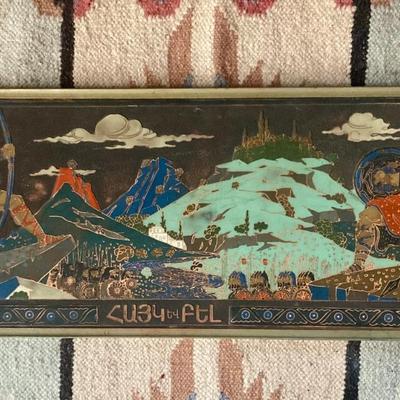 Painted Tin over wood wall hanging