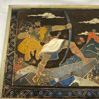 Painted Tin over wood wall hanging