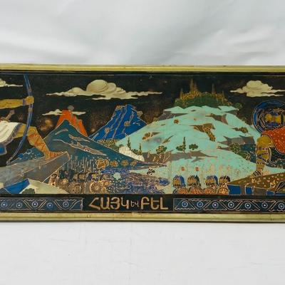 Painted Tin over wood wall hanging