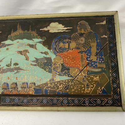 Painted Tin over wood wall hanging
