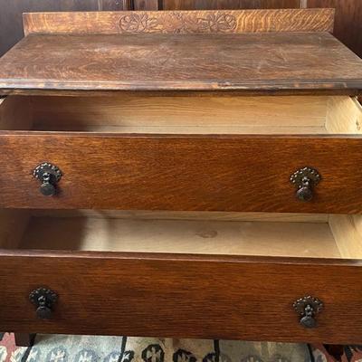 2 drawer oak dresser