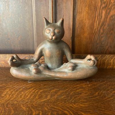 Ceramic meditating cat