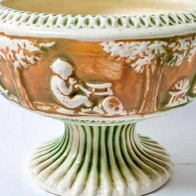 Antique Roseville Donatello Pedestal Bowl