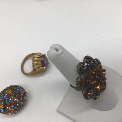 Lot Of Vintage Cocktail Rings