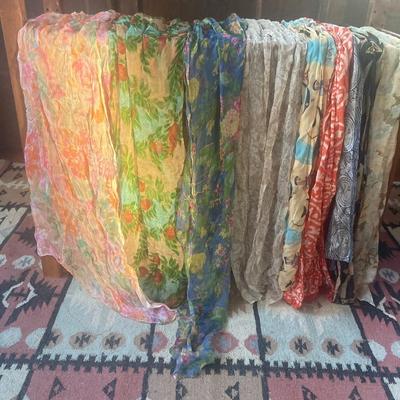 Lot of light weight scarves and head wraps