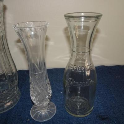 LOT 184 GLASS VASES