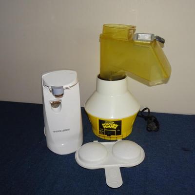 LOT 185. POP CORN POPPER AND CAN OPENER