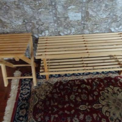 LOT 187. SJHOE RACK AND MINI TABLE