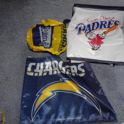 LOT 204. PADRES, CHARGERS, SOCKER ITEMS