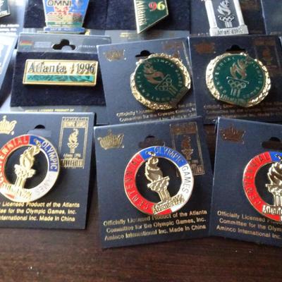 LOT 205. COLLECTION OF ATLANTA OLYMPIC PINS AND HAT