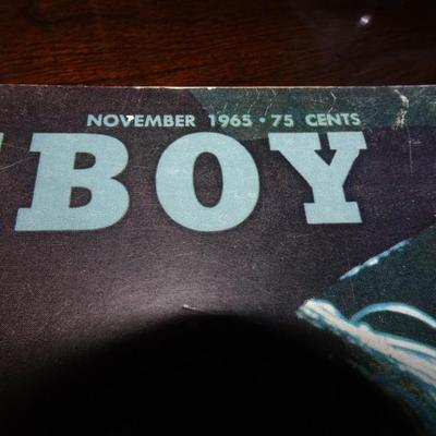LOT 206. TWO CANDLE HOLDERS AND VINTAGE PLAYBOY MAGAZINE