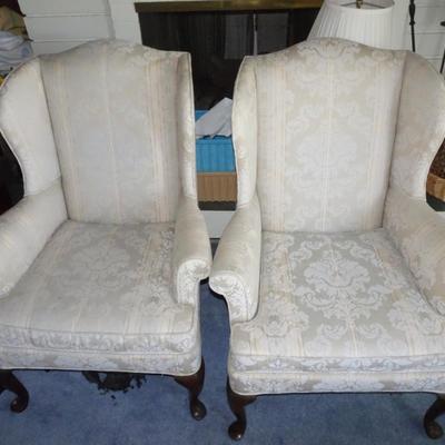 LOT 208. TWO WING BACK CHAIRS