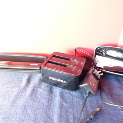 LOT 211. INSIGNIA DUAL HAARD DRIVE DOCKING STATION, PORTABLE SCANNER AND EARWAX CLEAN TOOL