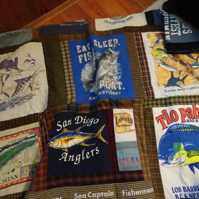 LOT 252. FISHING RELATED QUILT