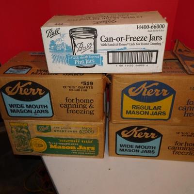LOT 332. MASON JARS  NO LIDS, USED, NEED CLEANING