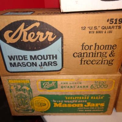 LOT 332. MASON JARS  NO LIDS, USED, NEED CLEANING