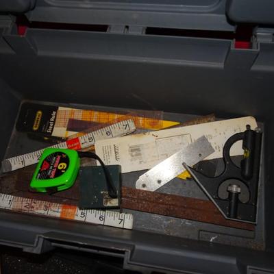 LOT 343. MISC MEASURING TOOLS AND TOOL BOX