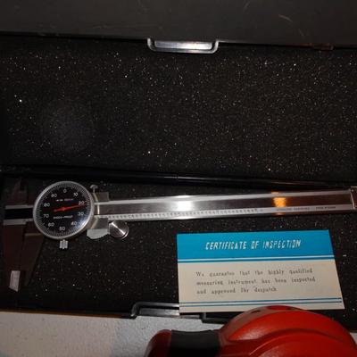 LOT 343. MISC MEASURING TOOLS AND TOOL BOX