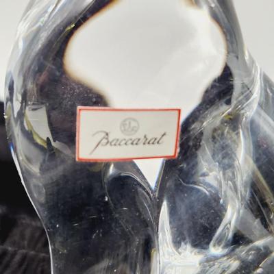 BACCCARAT CRYSTAL GLASS LARGE CAT FIGURINE