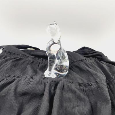 BACCCARAT CRYSTAL GLASS LARGE CAT FIGURINE