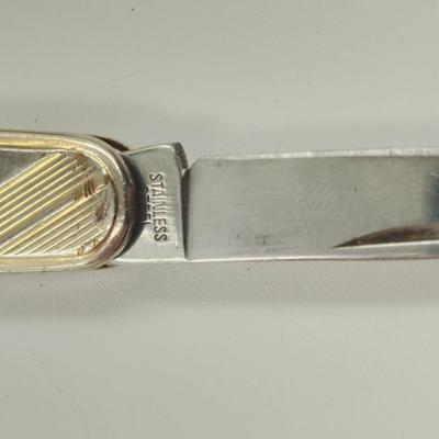 VINTAGE GOLD TONED POCKET - KEY CHAIN KNIFE