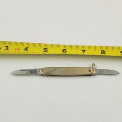 VINTAGE GOLD TONED POCKET - KEY CHAIN KNIFE