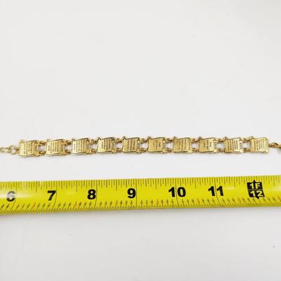 GOLD TONED 10 COMMANDMENTS BRACELET
