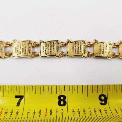 GOLD TONED 10 COMMANDMENTS BRACELET