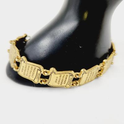 GOLD TONED 10 COMMANDMENTS BRACELET
