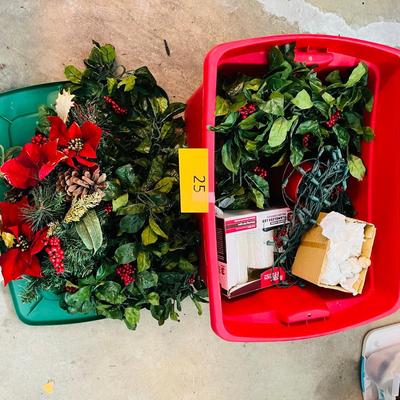 Tub of Christmas greanery