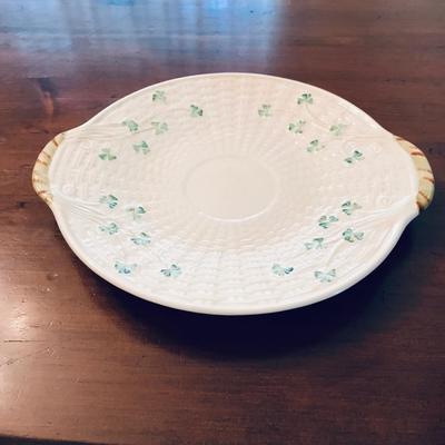 BELLEEK Shamrock Handled Cake Plate / Tray
