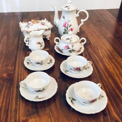 Vintage Moss Rose Tea set Japan