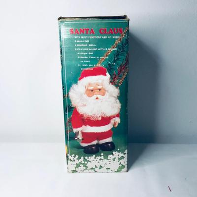 Vintage Walking Musical Santa As is