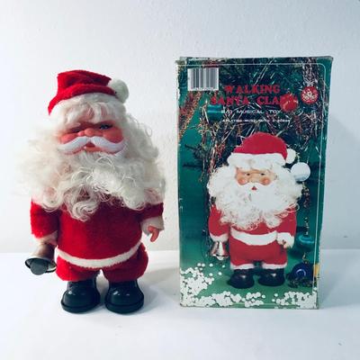 Vintage Walking Musical Santa As is