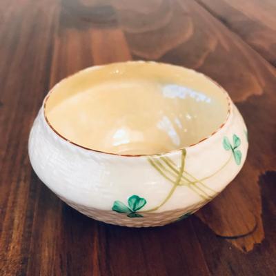 BELLEEK Ireland 3rd Green Mark Shamrock Set of 3