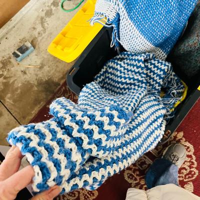 Rubbermade Tub of crochet Throws