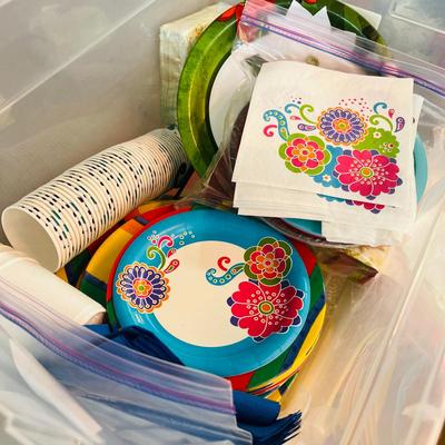 Tub of picnic dishes