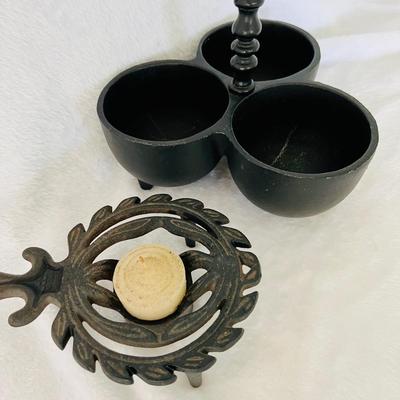 Black Iron Relish Dish and candle holder (FR-JM)