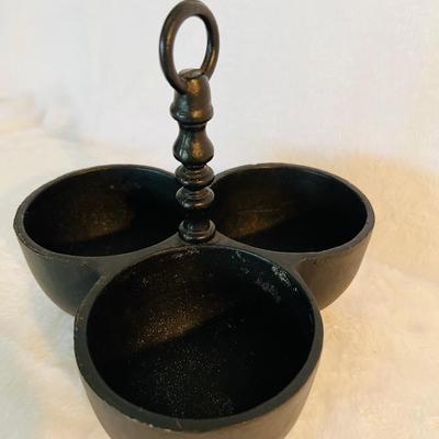Black Iron Relish Dish and candle holder (FR-JM)
