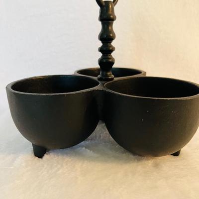Black Iron Relish Dish and candle holder (FR-JM)