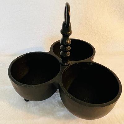 Black Iron Relish Dish and candle holder (FR-JM)