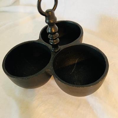 Black Iron Relish Dish and candle holder (FR-JM)