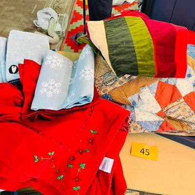 Tub of Christmas & Other linens