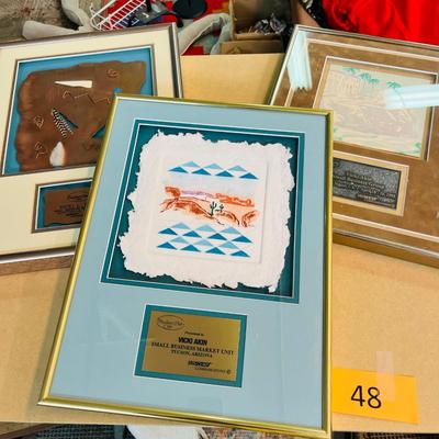 USWEST/ QWEST Award plaques w/ Art