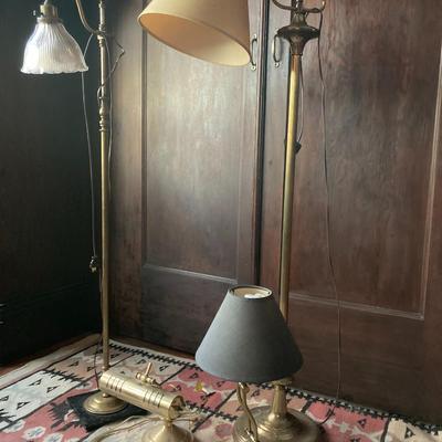 Lot of lighting. 2 floor lamps and 2 desk lights