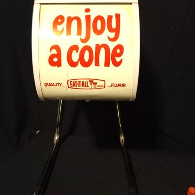 VINTAGE WINDUP TIN TRIKE-METAL CONE STAND-CIRCUS PUZZLE-CLOWN FIGURINE