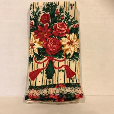 Pair of vintage Christmas kitchen tea towels